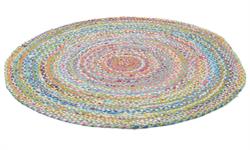 Flatan rundt tæpper håndknyttet pastel i Ø120 cm